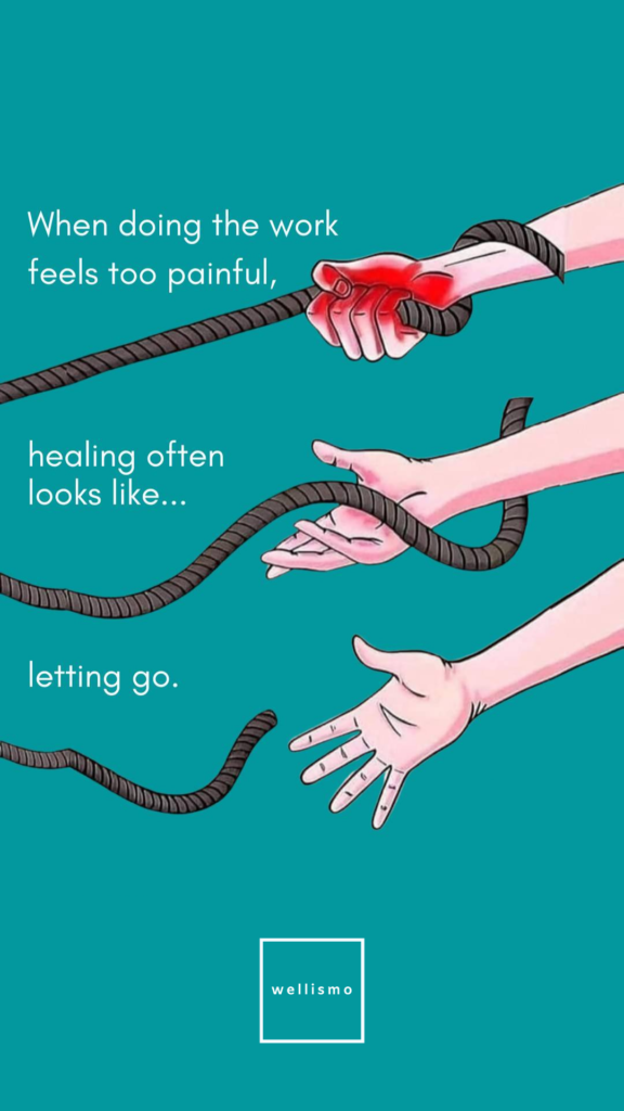 Illustration of hands letting go of a rope.